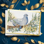 Tarjeta Festiva Con Relieve Metalizado Rama de Olive de Holiday Peace Dove<br><div class="desc">Rama de Olive de Holiday Peace Dove</div>