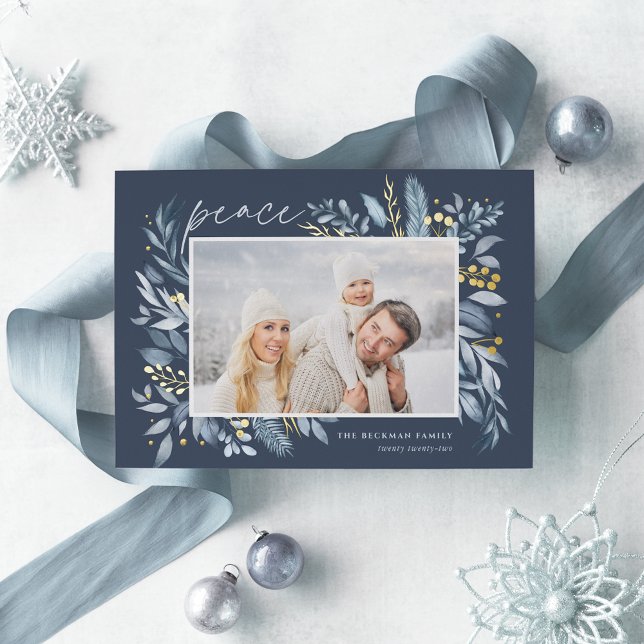 Tarjeta Festiva Con Relieve Metalizado Ramas de hielo | Foto elegante (Subido por el creador)