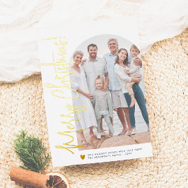 Tarjeta Festiva Con Relieve Metalizado Real Foil | Christmas Photo Arch & Gold Heart