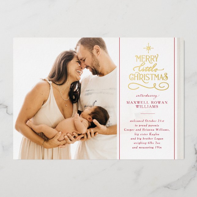 Tarjeta Festiva Con Relieve Metalizado Recién nacido feriado de Relieve metalizado Feliz  (Anverso)