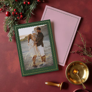 Tarjeta Festiva Con Relieve Metalizado Recuerdos alegres y cariñosos Wavy Modern Minimal