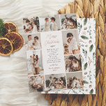 Tarjeta Festiva Con Relieve Metalizado Recuerdos evergreen brillantes | 10 Navidades de f<br><div class="desc">¡Añade algo de brillo a tus tarjetas de Navidades con Relieve metalizado oro, plata o oro rosa de verdad! Este clásico y atemporal estilo metálico seguro que añade otro nivel a tus cartas. Una elegante e intemporal tarjeta de Relieve metalizado Holiday para Navidades. Este diseño muestra un collage de 10...</div>