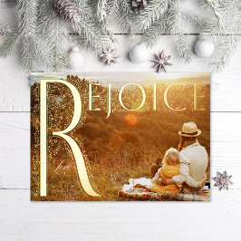 Tarjeta Festiva Con Relieve Metalizado Rejoice Filaccord Foto cristiana de sangre complet