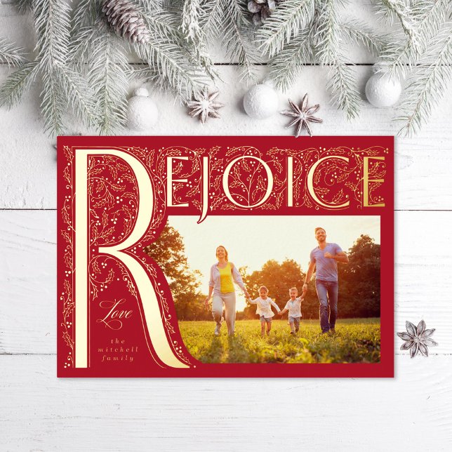 Tarjeta Festiva Con Relieve Metalizado Rejoice Filcosa Christian (Subido por el creador)