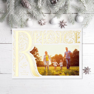 Tarjeta Festiva Con Relieve Metalizado Rejoice Filcosa Christian