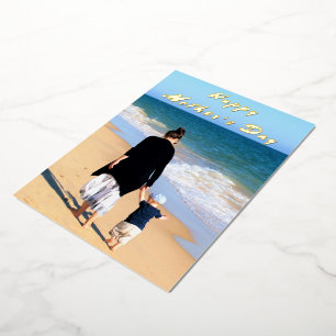 Tarjeta Festiva Con Relieve Metalizado Relieve metalizado de fotos personalizado: Día de 