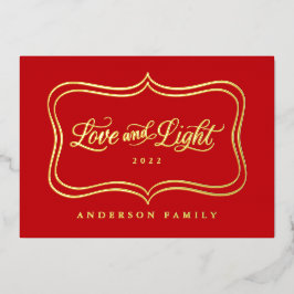 Tarjeta Festiva Con Relieve Metalizado Relieve metalizado de marco dorado clásico de amor