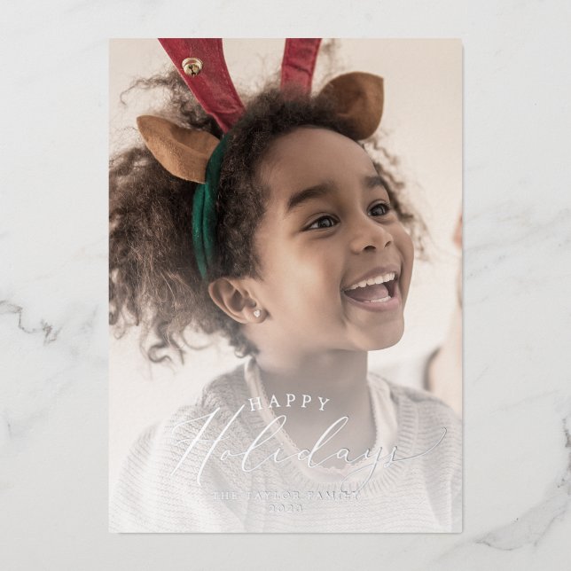 Tarjeta Festiva Con Relieve Metalizado Relieve metalizado Delicado Feliz Festividades De  (Anverso)