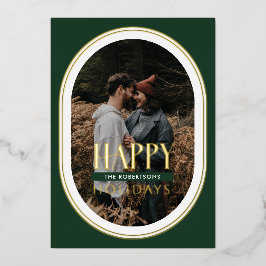 Tarjeta Festiva Con Relieve Metalizado Relieve metalizado dorado Felices Fiestas Fotograf