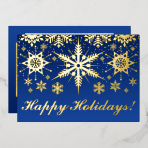 Tarjeta Festiva Con Relieve Metalizado RELIEVE METALIZADO DORADO REAL Felices fiestas con