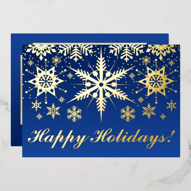 Tarjeta Festiva Con Relieve Metalizado RELIEVE METALIZADO DORADO REAL Felices fiestas con (Anverso/Reverso)