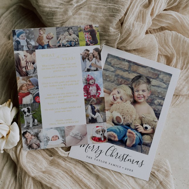 Tarjeta Festiva Con Relieve Metalizado Relieve metalizado mínimo qué Navidades de Collage (Subido por el creador)