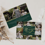 Tarjeta Festiva Con Relieve Metalizado Relieve metalizado romántico | Collage de fotos Gr<br><div class="desc">Esta romántica tarjeta de vacaciones de Relieve metalizado de de color verde verde Relieve metalizado 7 es el sencillo y perfecto saludo de vacaciones. El moderno diseño clásico cuenta con sofisticados remolinos de Relieve metalizado metálicos prensados y floridos caprichos con una preciosa tipografía con letras a mano. Elija texto de...</div>