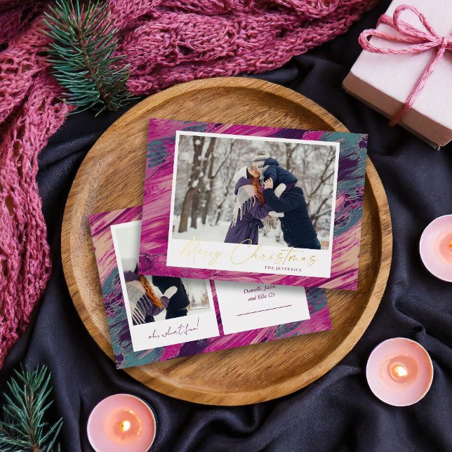 Tarjeta Festiva Con Relieve Metalizado Resumen Marco Feliz Navidad 2 Foto (Subido por el creador)