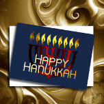 Tarjeta Festiva Con Relieve Metalizado Resumen moderno Menorah Red<br><div class="desc">Resumen moderno Menorah Red</div>