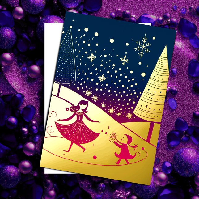 Tarjeta Festiva Con Relieve Metalizado Resumen Navidades Tema Ilustracion Oro Rosa (Subido por el creador)