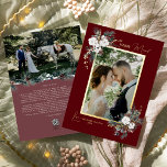 Tarjeta Festiva Con Relieve Metalizado Retrato casado con moras de ruby rojo verde vintag<br><div class="desc">Bienvenido a nuestro encantador diseño de tarjetas de vacaciones de Relieve metalizado Ruby Red Greenery Vintage Merry Married Portrait, donde el encanto vintage se une a la elegancia moderna. Este diseño presenta una vegetación acuática intrincada y una caligrafía sutilmente elegante, con una tipografía sencilla, que refleja la esencia de la...</div>