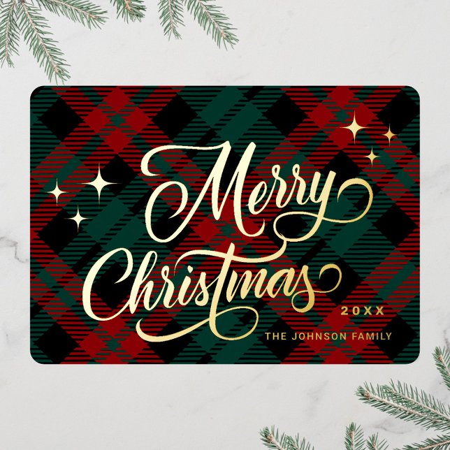 Tarjeta Festiva Con Relieve Metalizado Retro Classic Sparkle Merry Christmas Gold (Subido por el creador)