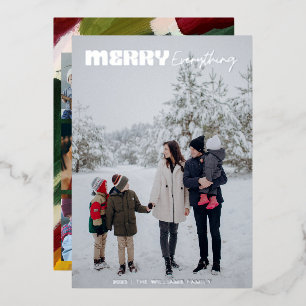 Tarjeta Festiva Con Relieve Metalizado Retro moderno Merry Todo Navidad 5 foto
