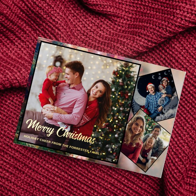 Tarjeta Festiva Con Relieve Metalizado Rojo y oro Familia Feliz Navidad 3 Foto (Subido por el creador)