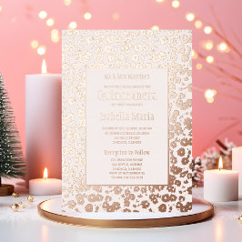 Tarjeta Festiva Con Relieve Metalizado Rosa Relieve metalizado dorado Quinceañera Invitac