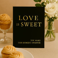 Rótulo de Boda de mesa de postres minimalista negr