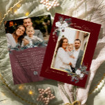Tarjeta Festiva Con Relieve Metalizado Ruby Red Greenery Vintage Christmas Two Photo<br><div class="desc">Bienvenidos a nuestro encantador diseño de tarjetas de vacaciones Ruby Red Greenery Vintage Christmas Two Photo Relieve metalizado, donde el encanto vintage se une a la elegancia moderna. Este diseño presenta una vegetación acuática intrincada y una caligrafía sutilmente elegante, con una tipografía sencilla, que refleja la esencia de la cozalidad...</div>