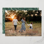 Tarjeta Festiva Con Relieve Metalizado Sage verde moderno y elegante acuarela botánica<br><div class="desc">Moderno Relieve metalizado real de sangre completa foto elegante color de agua rústico secado de color botánico floral silenciado tarjeta de Navidades de vacaciones. Verde sabio,  verde cazador,  negro,  blanco y marrón moderno en el colorido de moda.</div>
