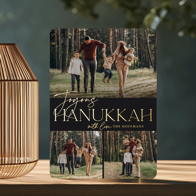 Tarjeta Festiva Con Relieve Metalizado Saludo festivo | Joyous Hanukkah 3 Foto (Subido por el creador)