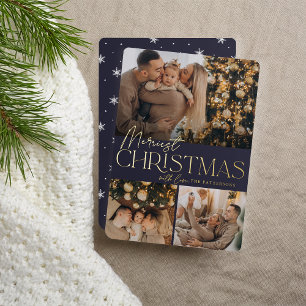 Tarjeta Festiva Con Relieve Metalizado Saludo festivo Navidades más valientes 3 Foto