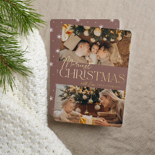 Tarjeta Festiva Con Relieve Metalizado Saludo festivo Navidades más valiosos 2 Foto