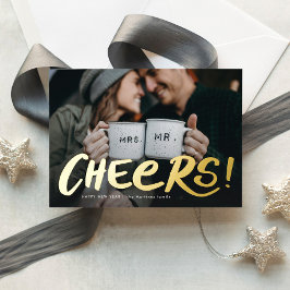 Tarjeta Festiva Con Relieve Metalizado Saludos a una foto atrevida año nuevo feliz