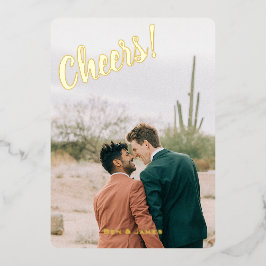 Tarjeta Festiva Con Relieve Metalizado Saludos Felices Fiestas 2 Foto Personalizado Verti