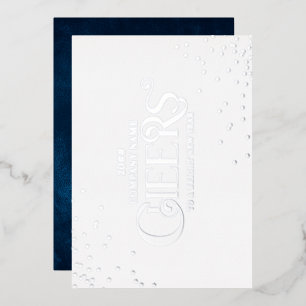 Tarjeta Festiva Con Relieve Metalizado Saludos sencillos y elegantes de Navidad y Año Nue