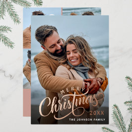 Tarjeta Festiva Con Relieve Metalizado Sencillamente Elegante Navidades De Espuma 5 Rosa