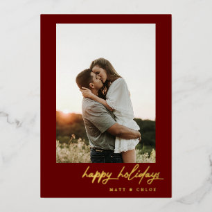 Tarjeta Festiva Con Relieve Metalizado Sencillos Navidades de Felices Fiestas Fotos Relie