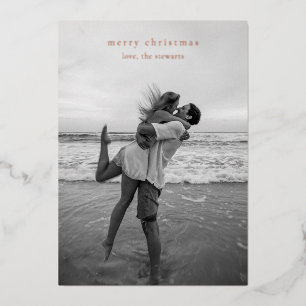 Tarjeta Festiva Con Relieve Metalizado Sencillos Navidades modernos fotográficos