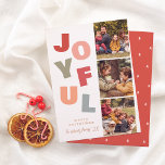 Tarjeta Festiva Con Relieve Metalizado Shiny Joyful Boho Bold Multi 3 Navidades de fotogr<br><div class="desc">¡Añade algo de brillo a tus tarjetas de Navidades con Relieve metalizado oro, plata o oro rosa de verdad! Este clásico y atemporal estilo metálico seguro que añade otro nivel a tus cartas. Un audaz y juguetón diseño de tarjetas de fotos de vacaciones para Navidades. La parte delantera de la...</div>