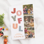 Tarjeta Festiva Con Relieve Metalizado Shiny Joyful Boho Bold Multi 3 Navidades de fotogr<br><div class="desc">¡Añade algo de brillo a tus tarjetas de Navidades con Relieve metalizado oro, plata o oro rosa de verdad! Este clásico y atemporal estilo metálico seguro que añade otro nivel a tus cartas. Un audaz y juguetón diseño de tarjetas de fotos de vacaciones para Navidades. La parte delantera de la...</div>