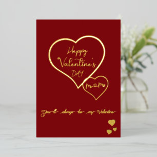 Tarjeta Festiva Con Relieve Metalizado Siempre Serás Mi San Valentín Dobles Corazones