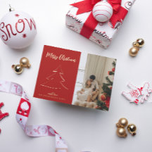 Simple y elegante Feliz Navidad | Foto familiar