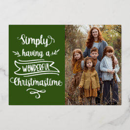 Tarjeta Festiva Con Relieve Metalizado Simplemente tener un Foil de Foto de Navidad marav