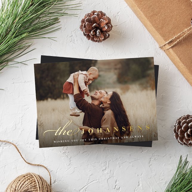 Tarjeta Festiva Con Relieve Metalizado Simplicidad | Navidades fotográficos horizontales (Subido por el creador)