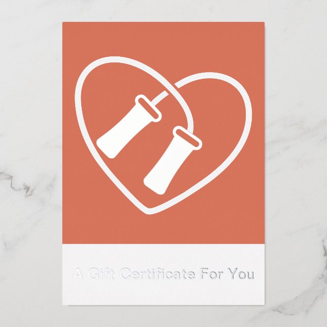 Tarjeta Festiva Con Relieve Metalizado Skipping Rope Heart Design Modern Foil Gift Card (Anverso)