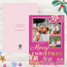 Snowflake Berry Bling 3 Collage de fotos Gold