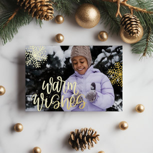 Tarjeta Festiva Con Relieve Metalizado Snowflakes Warm Wire Relieve metalizado de fotos