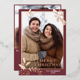 Tarjeta Festiva Con Relieve Metalizado Sparkle Merry Christmas 2 FOTO Greet Rosa Gold