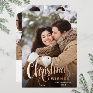 Tarjeta Festiva Con Relieve Metalizado Sparkle Merry Christmas 5 Fofa Greet Rosa Gold