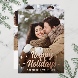 Tarjeta Festiva Con Relieve Metalizado Sparkle Merry Christmas 5 Fofa Greet Rosa Gold