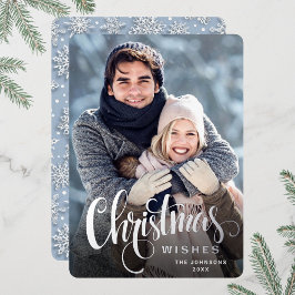 Tarjeta Festiva Con Relieve Metalizado Sparkle Merry Christmas FOTO Grey